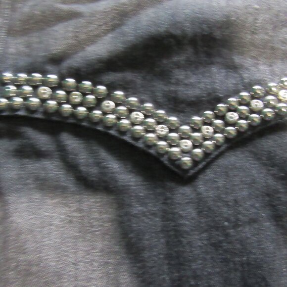 Womens Vtg Spencer Creations Western Silver Studded Button Down Shirt Sz L - Picture 2 of 6